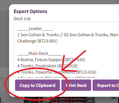 DBS DeckPlanet export